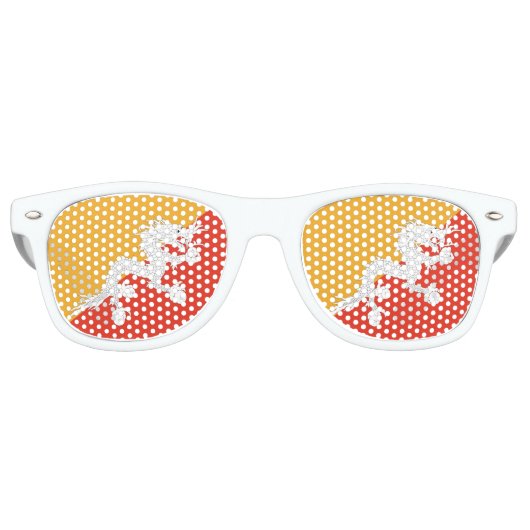 Lunettes De Fête Retro Drapeau du Bhoutan (Devant)