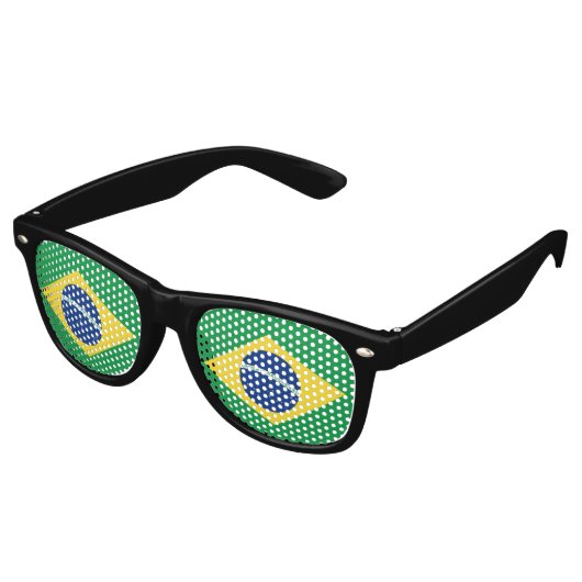 Lunettes De Fête Retro Drapeau du Brésil (Angulaire)