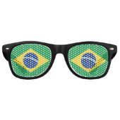 Lunettes De Fête Retro Drapeau du Brésil (Devant)