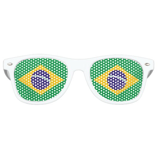 Lunettes De Fête Retro Drapeau du Brésil (Devant)