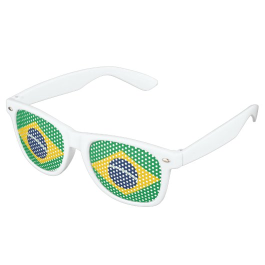 Lunettes De Fête Retro Drapeau du Brésil (Angulaire)