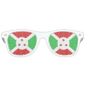 Lunettes De Fête Retro Drapeau du Burundi (Devant)