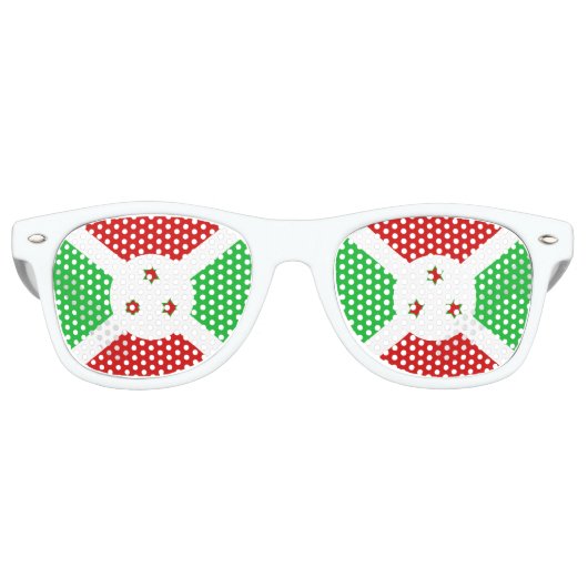 Lunettes De Fête Retro Drapeau du Burundi (Devant)