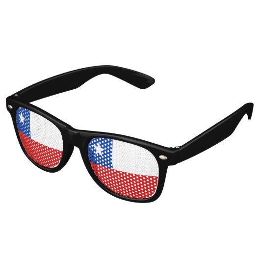 Lunettes De Fête Retro Drapeau du Chili (Angulaire)