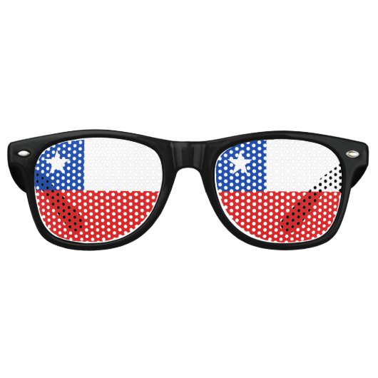 Lunettes De Fête Retro Drapeau du Chili (Devant)