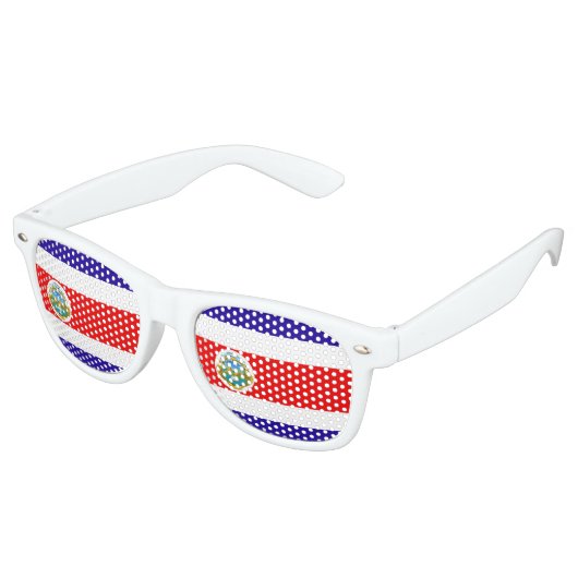 Lunettes De Fête Retro Drapeau du Costa Rica (Angulaire)
