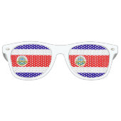 Lunettes De Fête Retro Drapeau du Costa Rica (Devant)