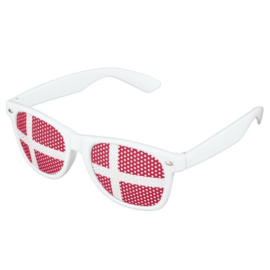 Lunettes De Fête Retro Drapeau du Danemark (Angulaire)