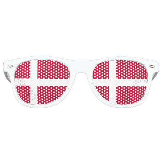 Lunettes De Fête Retro Drapeau du Danemark (Devant)