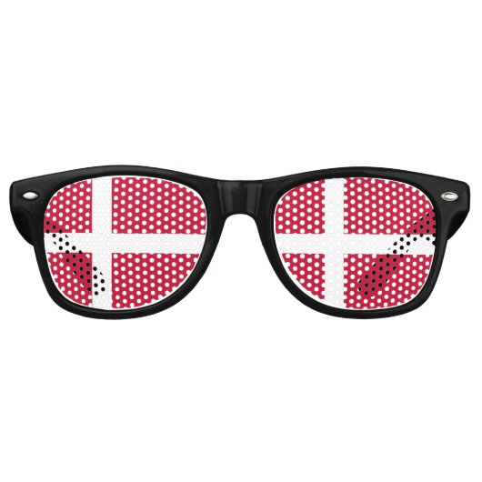Lunettes De Fête Retro Drapeau du Danemark (Devant)