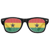 Lunettes De Fête Retro Drapeau du Ghana (Devant)