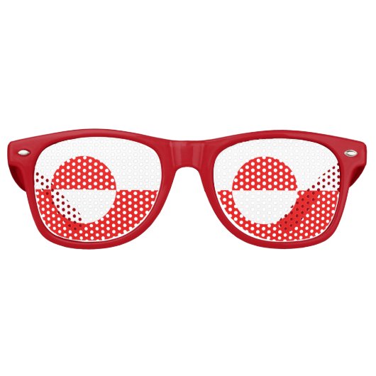 Lunettes De Fête Retro Drapeau du Groenland (Devant)