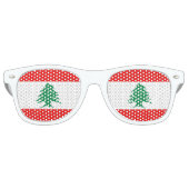 Lunettes De Fête Retro Drapeau du Liban (Devant)