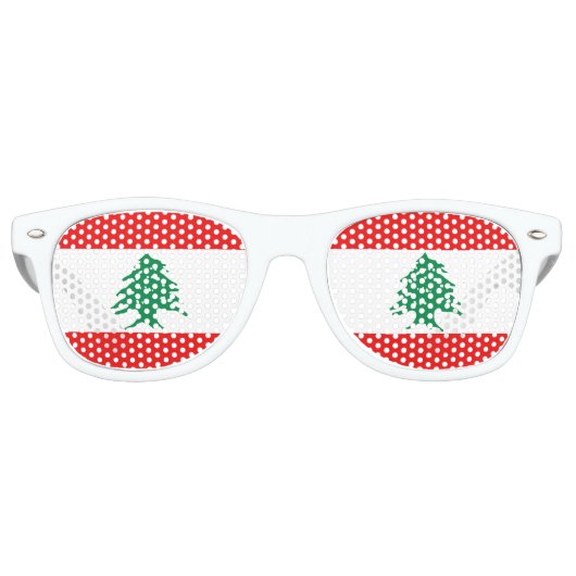 Lunettes De Fête Retro Drapeau du Liban (Devant)