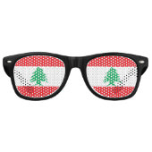 Lunettes De Fête Retro drapeau du Liban (Devant)