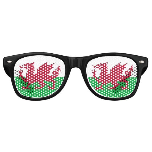 Lunettes De Fête Retro Drapeau du Pays de Galles (Devant)
