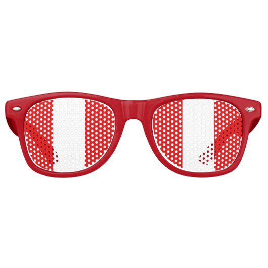 Lunettes De Fête Retro Drapeau du Pérou (Devant)