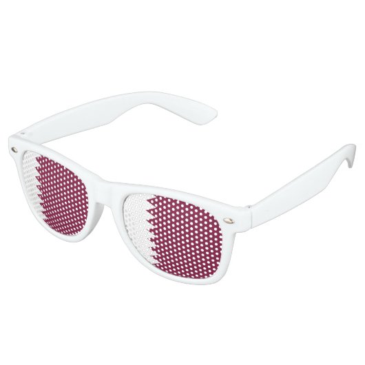 Lunettes De Fête Retro Drapeau du Qatar (Angulaire)