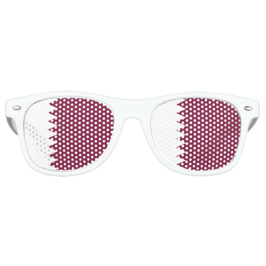 Lunettes De Fête Retro Drapeau du Qatar (Devant)