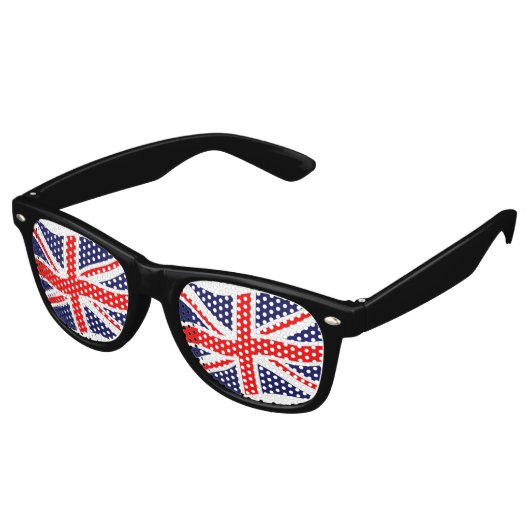 Lunettes De Fête Retro Drapeau du Royaume-Uni + vos idées (Angulaire)