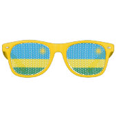 Lunettes De Fête Retro Drapeau du Rwanda (Devant)