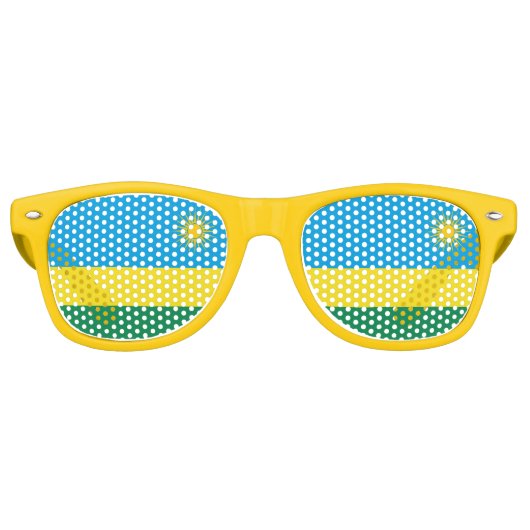 Lunettes De Fête Retro Drapeau du Rwanda (Devant)