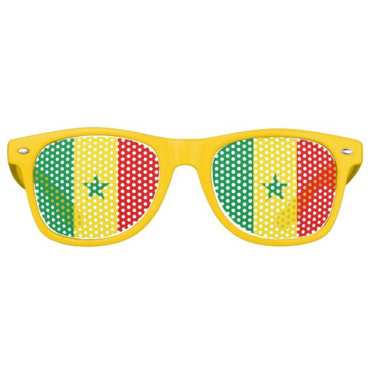 Lunettes De Fête Retro Drapeau du Sénégal (Devant)