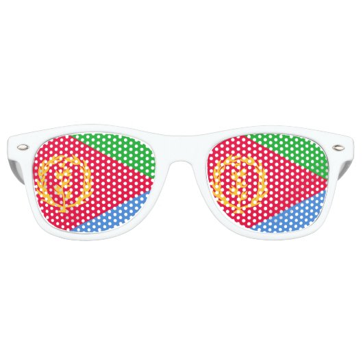 Lunettes De Fête Retro Drapeau Érythrée (Devant)