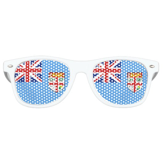 Lunettes De Fête Retro Drapeau Fidji (Devant)