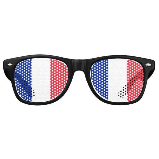 Lunettes De Fête Retro Drapeau France (Devant)