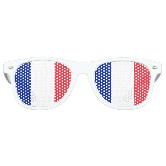 Lunettes De Fête Retro Drapeau France (Devant)