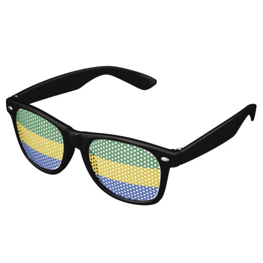 Lunettes De Fête Retro Drapeau Gabon (Angulaire)