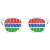 Lunettes De Fête Retro Drapeau Gambie (Devant)