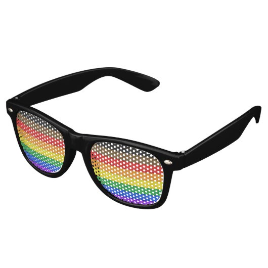 Lunettes De Fête Retro Drapeau gay pride inclusif SlipperyJoe ru texturé (Angulaire)
