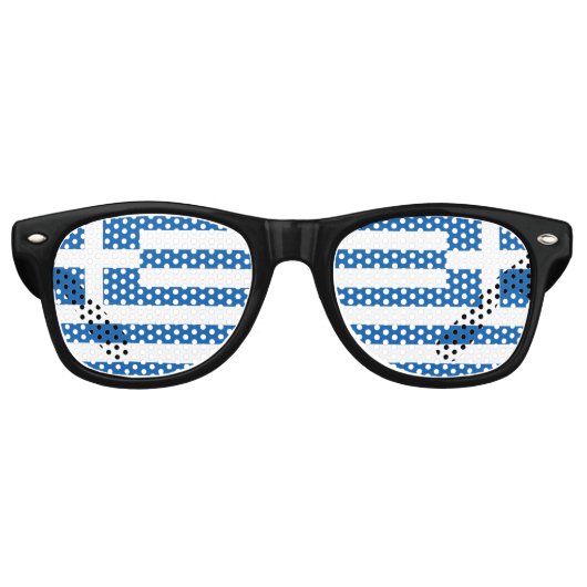 Lunettes De Fête Retro Drapeau grec (Devant)
