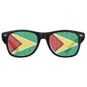 Lunettes De Fête Retro Drapeau Guyana (Devant)