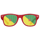 Lunettes De Fête Retro Drapeau Guyane (Devant)