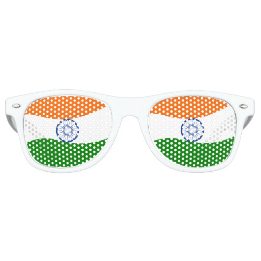 Lunettes De Fête Retro Drapeau indien ondulant (Devant)