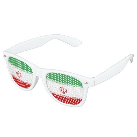 Lunettes De Fête Retro Drapeau Iran (Angulaire)