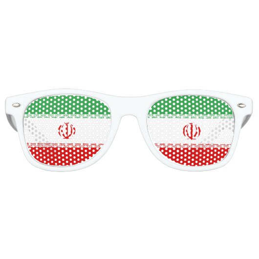 Lunettes De Fête Retro Drapeau Iran (Devant)