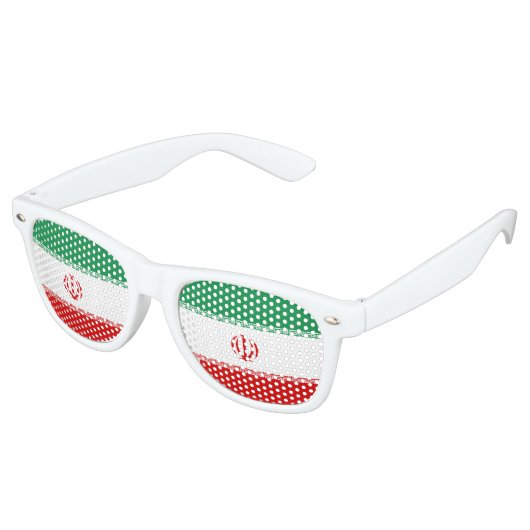 Lunettes De Fête Retro Drapeau Iran (Angulaire)