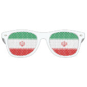 Lunettes De Fête Retro Drapeau Iran (Devant)