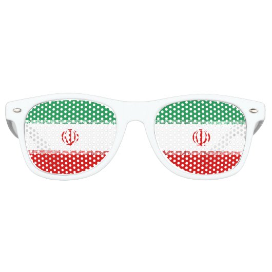 Lunettes De Fête Retro Drapeau Iran (Devant)
