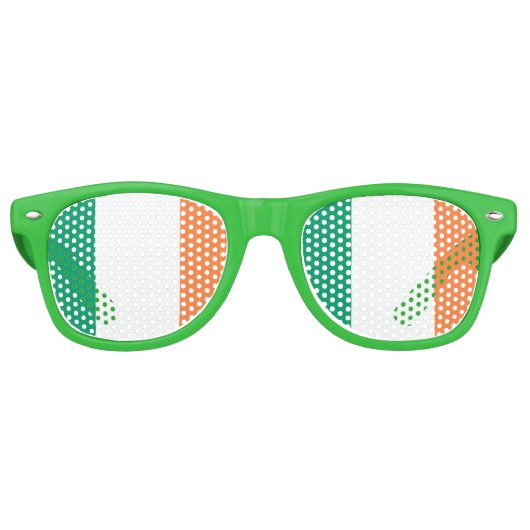 Lunettes De Fête Retro Drapeau irlandais (Devant)