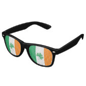 Lunettes De Fête Retro Drapeau irlandais avec Shamrock (Angulaire)
