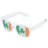 Lunettes De Fête Retro Drapeau irlandais et Shamrock (Angulaire)
