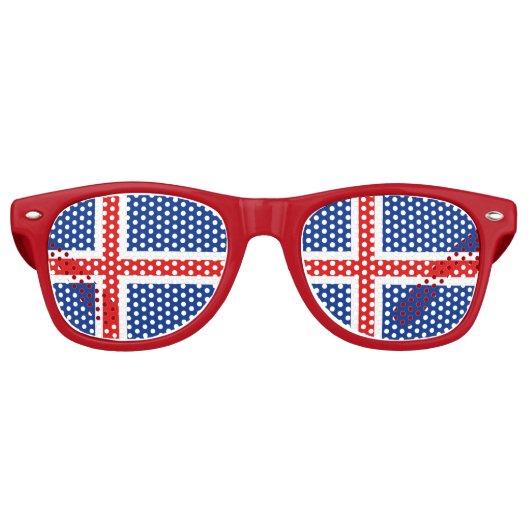 Lunettes De Fête Retro Drapeau Islande (Devant)