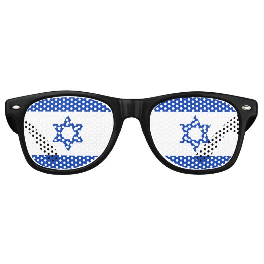 Lunettes De Fête Retro Drapeau Israël (Devant)