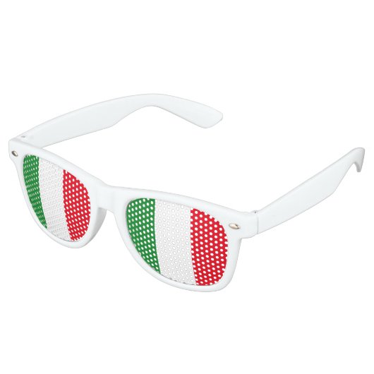 Lunettes De Fête Retro Drapeau Italie (Angulaire)
