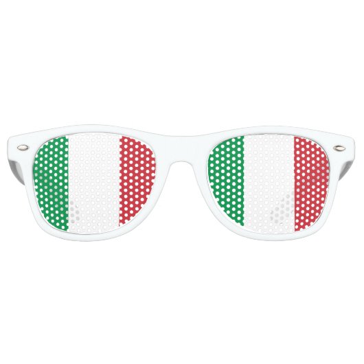 Lunettes De Fête Retro Drapeau Italie (Devant)